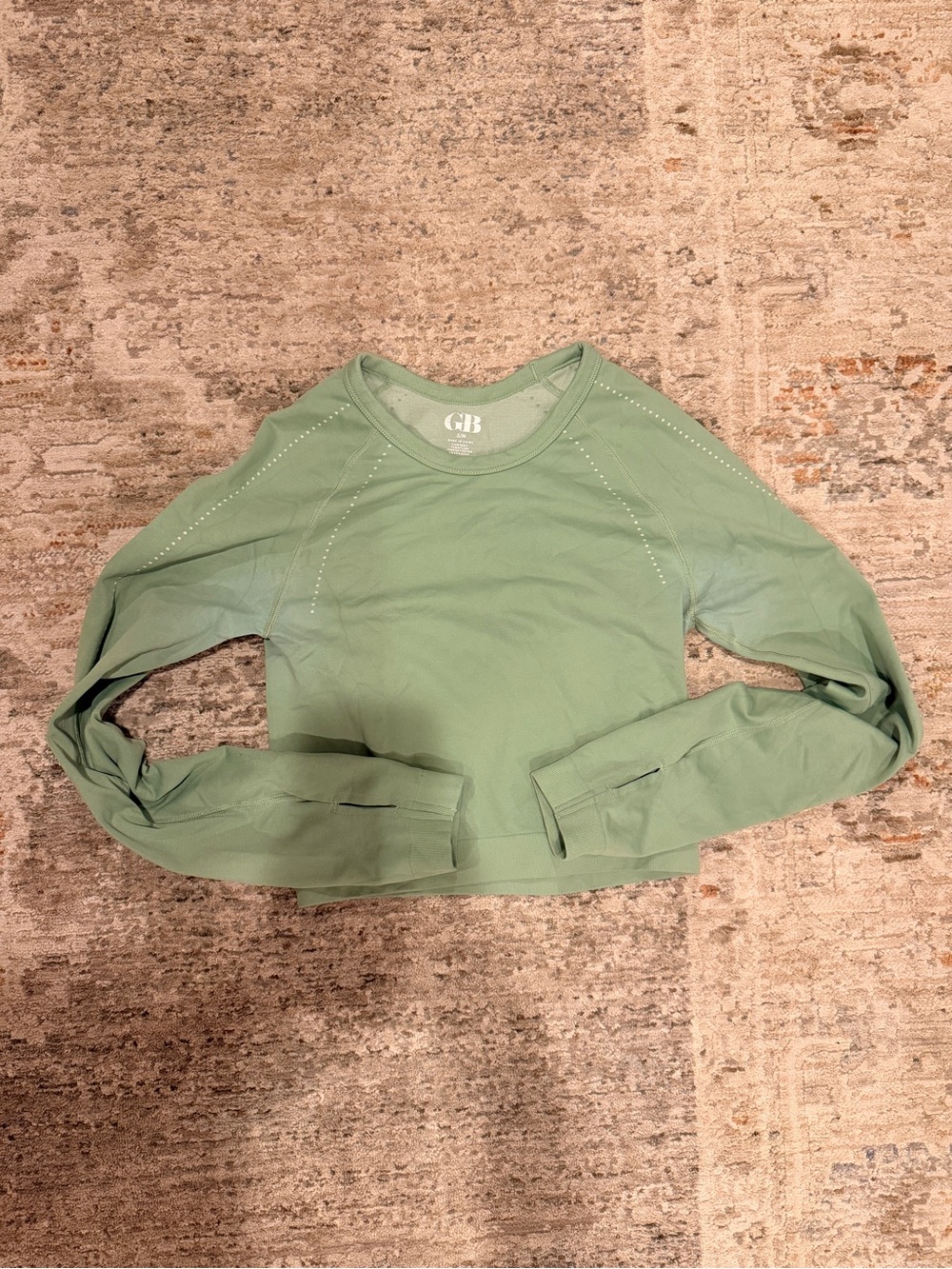Gianni Bini Sage Green Long Sleeve Workout Top
